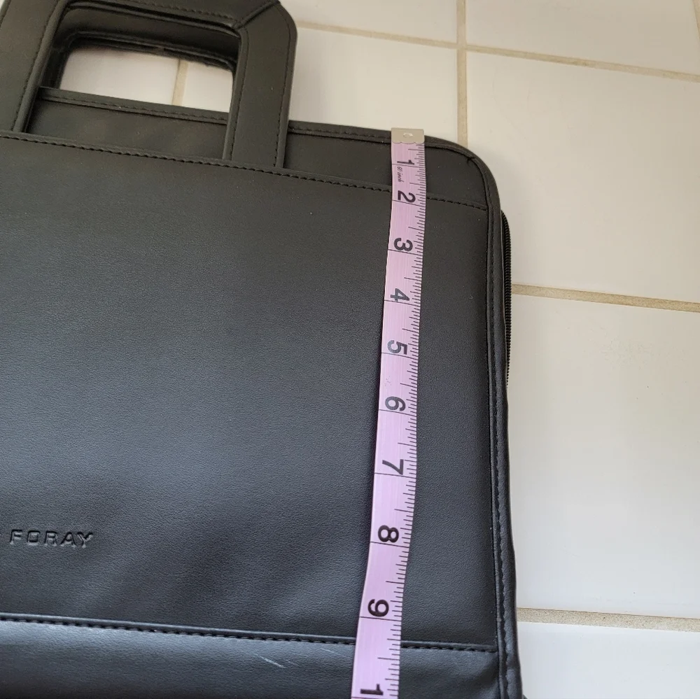 Black Foray Faux Leather Compartment/Organizer Bag